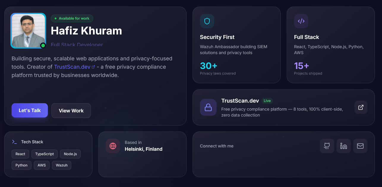 Hafiz Khuram | Full Stack Developer & Wazuh Expert | Cybersecurity ...